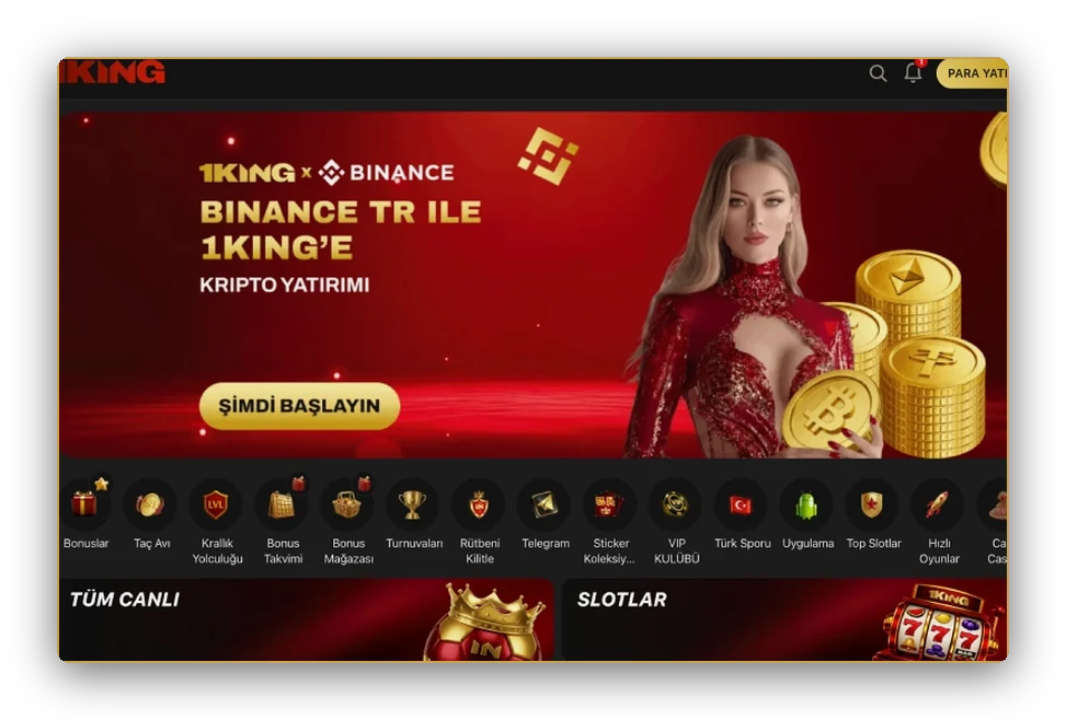 Altın jetonlar ve kırmızı elbiseli kadın görseli olan kripto yatırım bannerı