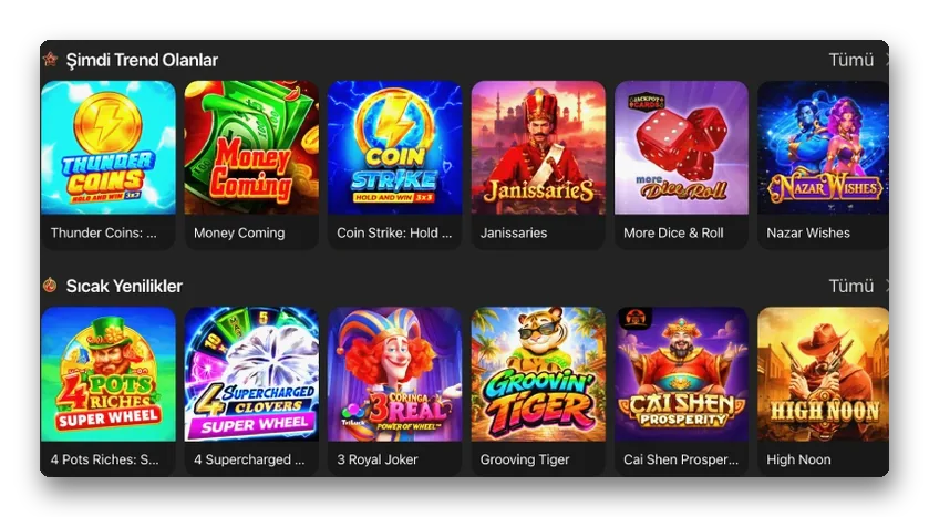 Slot lobisinde trend olan oyunlar ve sıcak yenilikler satırları